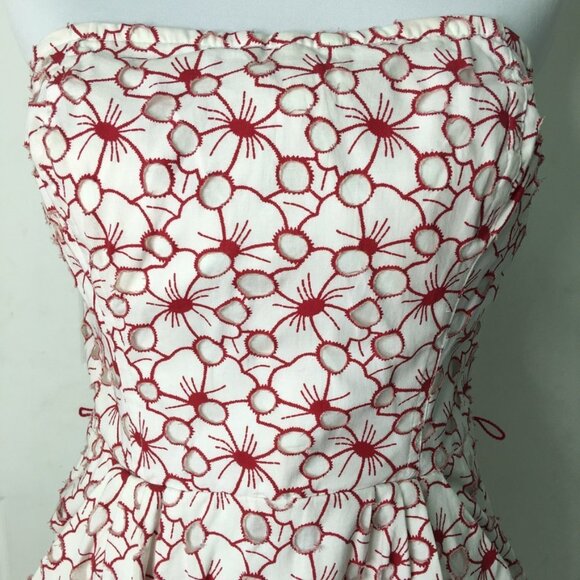 Jean Paul Gaultier for Target Juniors Floral Strapless Mini Dress Size 9 Red - Picture 2 of 16
